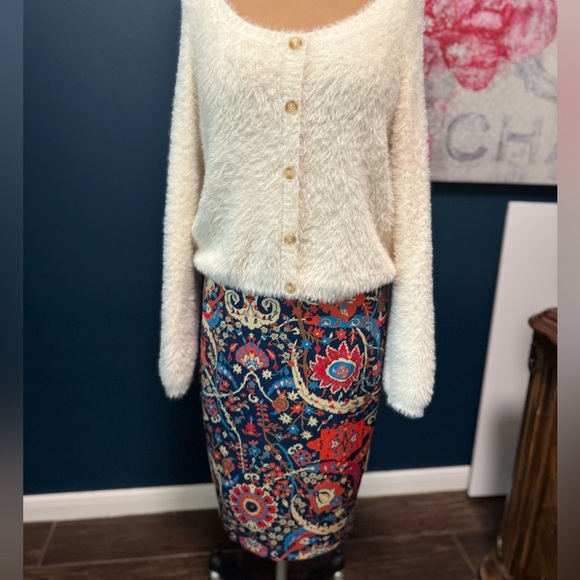 Gretchen Scott Colorful Patterned Skirt Small - Picture 7 of 7